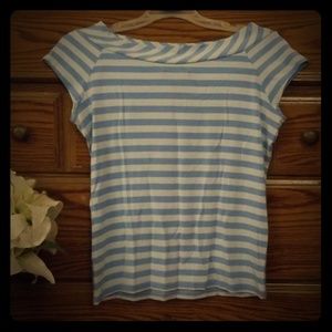 Striped boat neck shirt by:Express